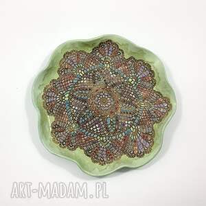 ręcznie wykonane ceramika patera / talerz ceramiczny "violet lace"