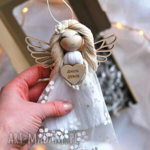 makramowy anioł stróż na prezent #2 pakowanie gratis, aniołek, zawieszka