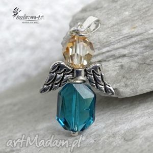 handmade wisiorki anioł swarovski - wisior
