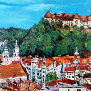 obraz akrylowy słowenia lubljana, krajobraz