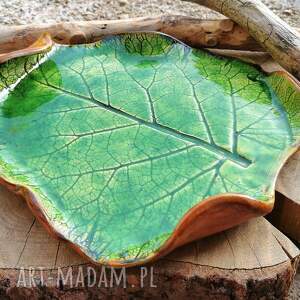 shiraja patera ceramiczna rezerwacja, pateta, talerz liść