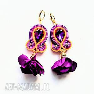 Autumn Flowers haftowane sutaszowe, kolczyki jesienne