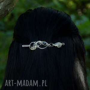 handmade ozdoby do włosów spinka ze szpilką do włosów lub szala wire wrapping labradoryt