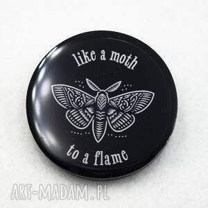 z żywicy z ćmą pin print Goth 006, przypinka, gotyk