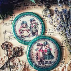 pomysł na prezent pod choinkę Świąteczne podkładki z misiami