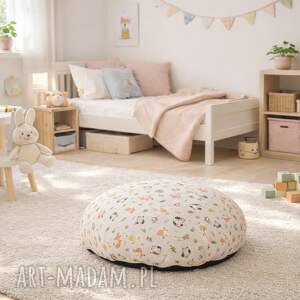 naturalna w kolorze lnu pufa dziecięca leśne zwierzaki - urocze i łagodne