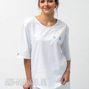 handmade koszulki t-shirt asymetryczny damski "shakira" biała