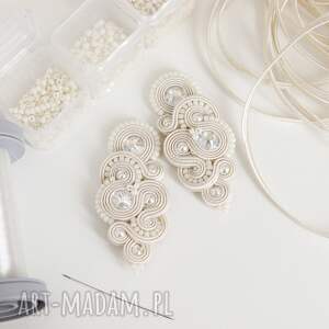 kolczyki ślubne mirino ivory soutache