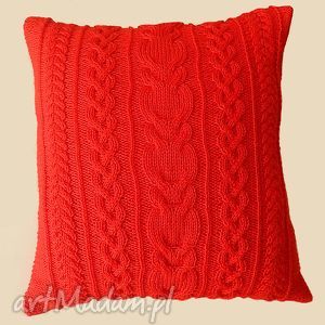 handmade poduszki duża czerwona