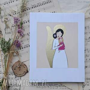 anioł stróż dla dziewczynki rezerwacja, obrazek malowany prezent, prezent