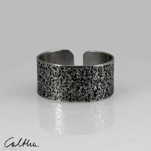 piasek - srebrny pierścionek 130620-08 # - Caltha biżuteria pierścionki