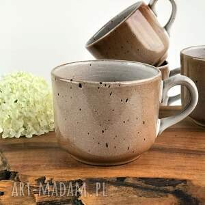 ręcznie zrobione ceramika duża filiżanka ceramiczna / kubek w stylu boho - cappuccino