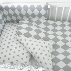 pokoik dziecka ochraniacz do łóżeczka w romby - gwiazdki styl