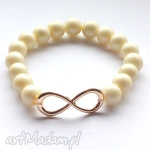 handmade bransoleta infinity&cream pearls