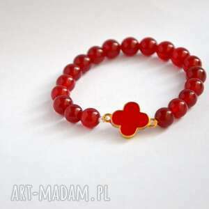 handmade bracelet by sis: elegancka bransoletka z czerwonych kamieni