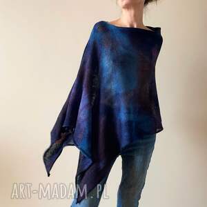 Prezent Narzutka bawełniana niebieski ażan, ponczo, tunika