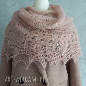 chustki i apaszki chusta z alpaki jedwabiu ręcznie robiona na drutach, pomysl