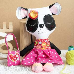 handmade maskotki misiu panda (dziewczynka ) 41 cm zestaw ubranek