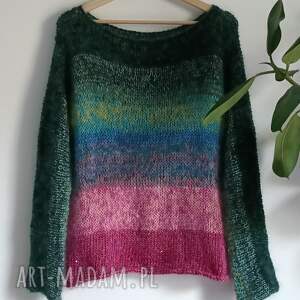 ręcznie wykonane swetry multikolorowy sweter