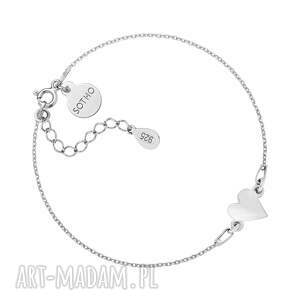 Srebrna bransoletka z małym serduszkiem, srebro, serce