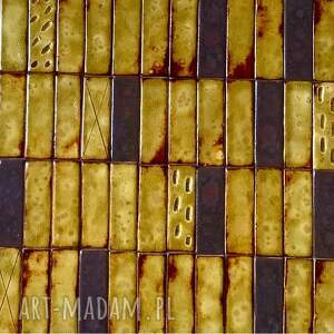 kafle ręcznie robione ochra dekory ceramiczne kafelki prostokątne, mozaika