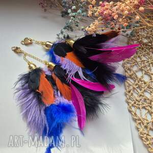 ruda klara klipsy pióra leciutkie boho dużej lekkie box x1 fo dam, et