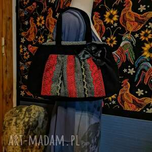 handmade torba artystyczna elegancka w stylu boho, 36cm na 24cm - długość rączek 38cm