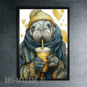 morsowanie - grafika na plakacie A3 zwierzęta plakat A3, prezent