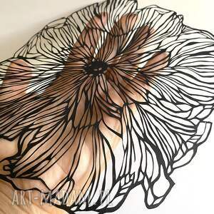 Wycinanka Black Flower I Ręcznie Wykonana