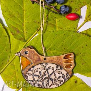 dekoracje świąteczne ptaszek wiszący ceramiczny choinkę ozdoba