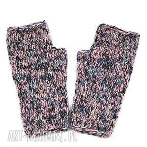 amanda - kolorowe bezszwowe mitenki rękawiczki bez palców z małym kciukiem