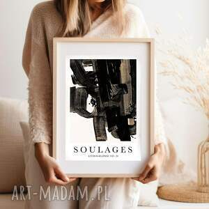 Plakat Soulages Litographie 20 - abstrakcja reprodukcja - format 30x40