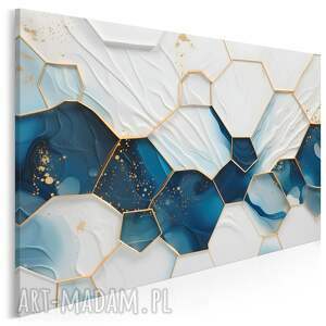 obraz do salonu - abstrakcja geometryczna złote linie struktura 70x50 cm