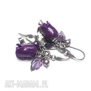 róże /purple/ - kolczyki - Katia i krokodyl