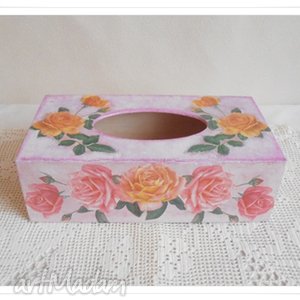 handmade pudełka chustecznik róże
