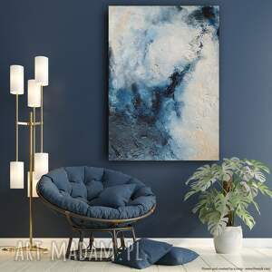 blue, wym 70x100 cm wielkoformatowy obraz na płótnie abstrakcyjny, dom, salon