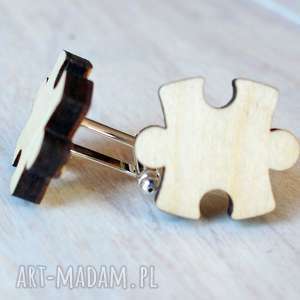 handmade spinki do mankietów drewniane spinki do mankietów puzzle