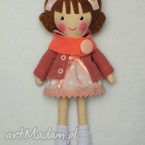 ręczne wykonanie lalki malowana lala basia z wełnianym szalikiem