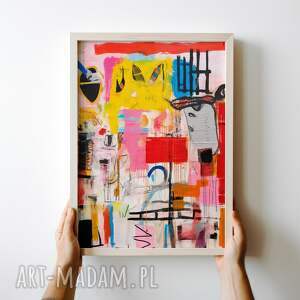 plakat kolorowa abstrakcja - format 40x50 cm do salonu, plakaty