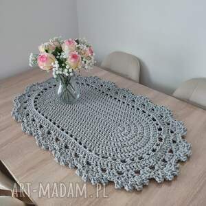 szydełkowy ze sznurka 50x90 cm, bieżnik owalny