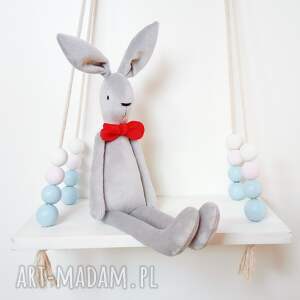 handmade maskotki pluszowy szary królik króliczek zając w stylu tilda