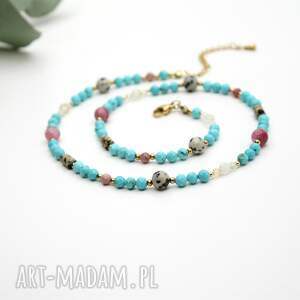 Kolorowy naszyjnik choker Bluebird z turkusem