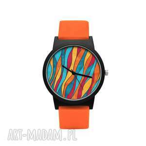 zegarki zegarek z silikonowym paskiem płomienie kolorowy barwny, ogień