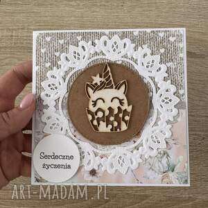 Prezent Kartka na urodziny roczek babyshower z jednorożcem