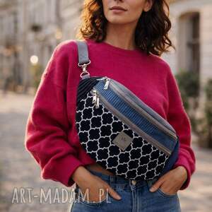 kolorowa nerka xl z weluru i sztruksu agadir patchwork torebki