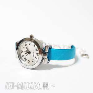 zegarki zegarek, bransoletka - niebieski, skórzany elegancki, unikatowy