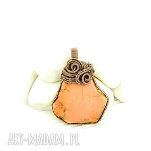 blue pearl art jaspis cesarski wisiorek wire wrapping wisior z kamieniem