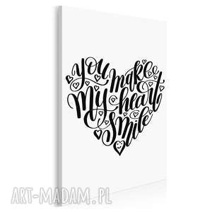 napis na płótnie - you make my heart smile - 50x70 cm (56859)