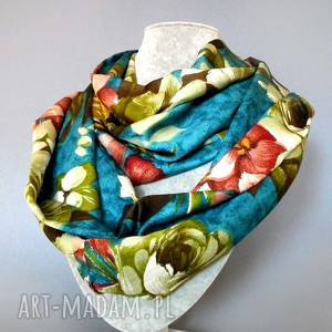 handmade szaliki szalik na wiosnę w kwiatowy wzór