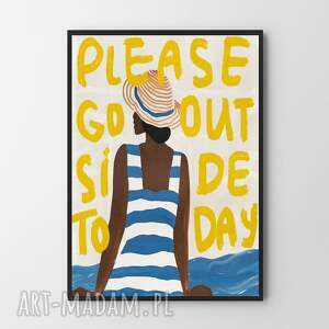 hogstudio plakat dziewczyna na plaży - format A4, dzień kobiet